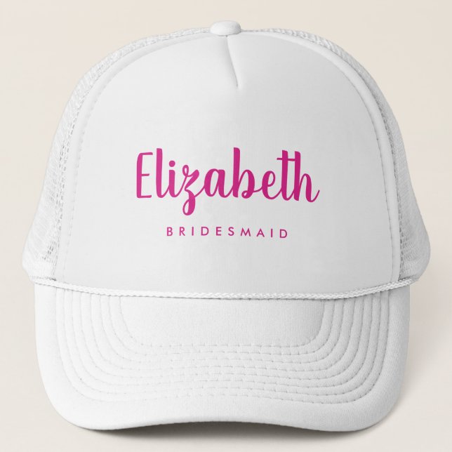 Casquette Équipe de Demoiselle d'Honneur Rose Chaud de Fête  (Devant)