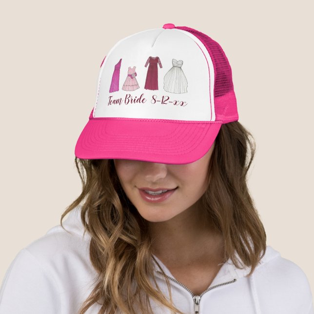 Casquette ÉQUIPE MARIÉE Personnalisée Date de mariage mariée (En situation)