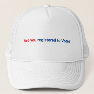 Casquette Es-tu inscrit pour voter ? rouge blanc et bleu