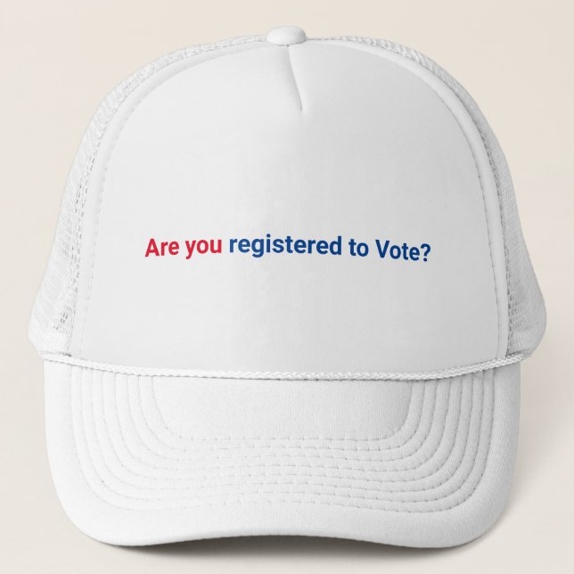 Casquette Es-tu inscrit pour voter ? rouge blanc et bleu (Devant)