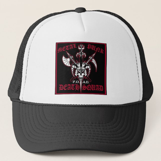 CASQUETTE ESCADRON DE LA MORT DE PUNK EN MÉTAL (Devant)