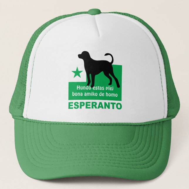 Casquette Esperanto / "Hundo estas plej bona amiko de homo", (Devant)