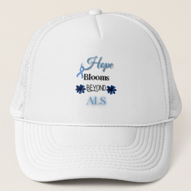 CASQUETTE ESPOIR BLOOMES AU-DELÀ DE LA SLA/ AVERTISSEMENT UN (Devant)