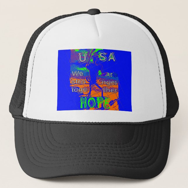 Casquette Espoir psychédélique des Etats-Unis : Art Blue Uni (Devant)
