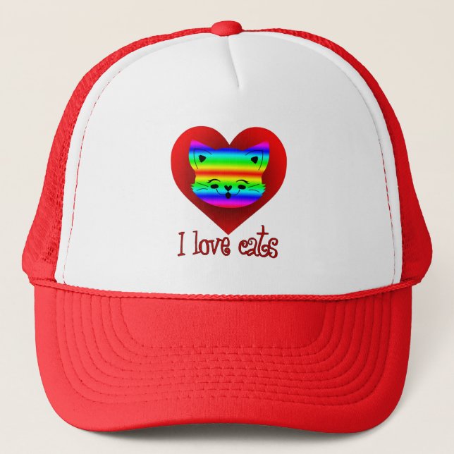 Casquette Estampa Animal - I Love Cats - Bone (Devant)
