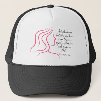 Casquette Esther 4:14 Écriture Bible Verse Trucker rose Chap