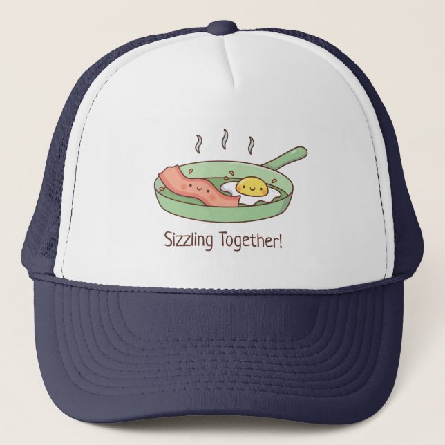 Casquette Étaler ensemble, oeufs frits et chaux de bacon (Devant)