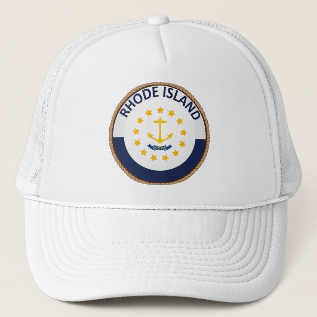 Casquette État de Rhode Island Drapeau Chat de camion de pho (Devant)