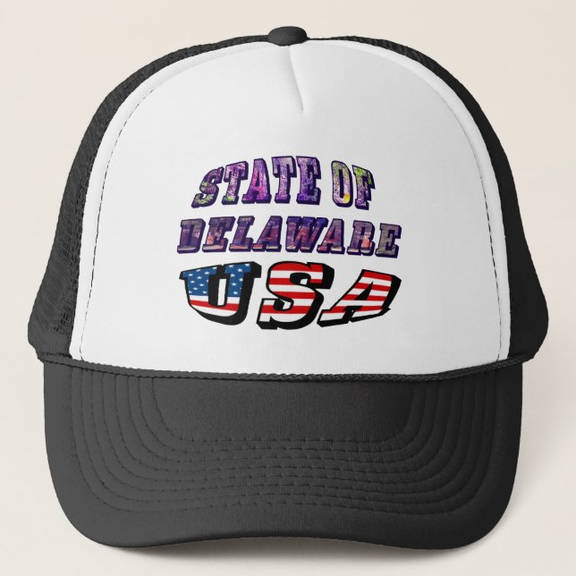 Casquette Etat du Delaware USA Photo & Flag Text (Devant)