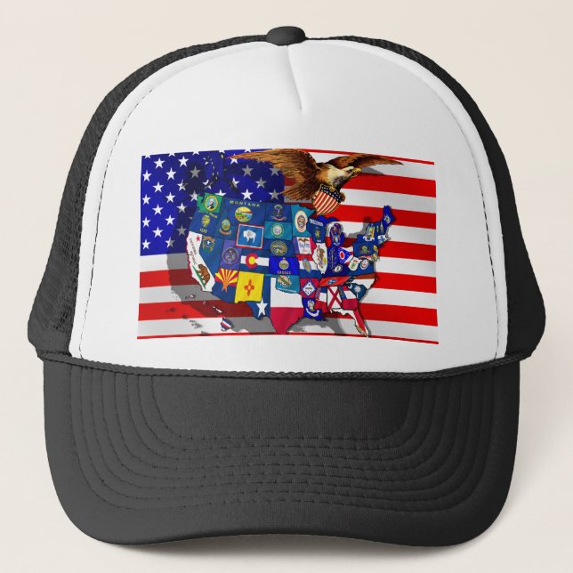 Casquette États des Etats-Unis de drapeau d'Eagle USA (Devant)