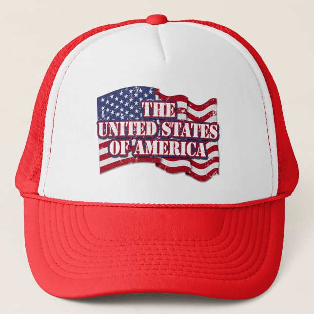 Casquette États-Unis d'Amérique avec drapeau en détresse (Devant)