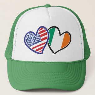 Casquette États-Unis Irlande Coeur drapeaux