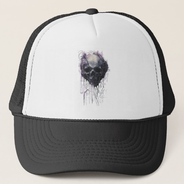 Casquette Ethereal Skull Abstract Grunge Dark Art (Devant)