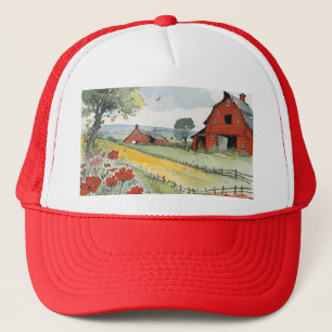 Casquette Étoile rouge classique et ferme avec Fleur sauvage