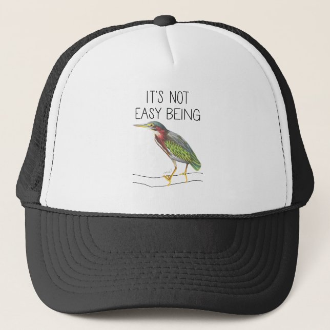 Casquette Être vert n'est pas facile (Heron vert) (Devant)