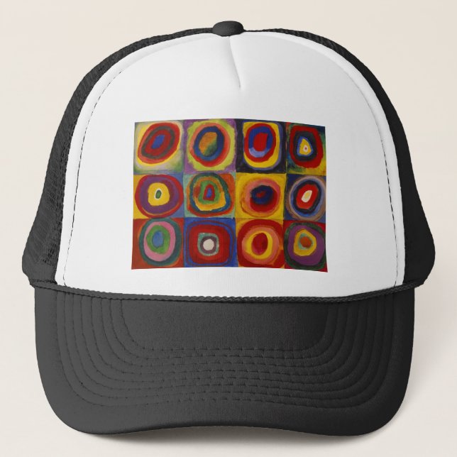 Casquette Étude des couleurs des cercles Carré (Devant)