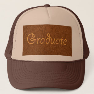 Casquette Étudiant Brown en cuir de vache Regarder