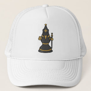 Casquette Évêque aux échecs avec le personnel