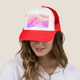 Casquette Everest Pink Mountain Image Ajouter Texte Imprimé-