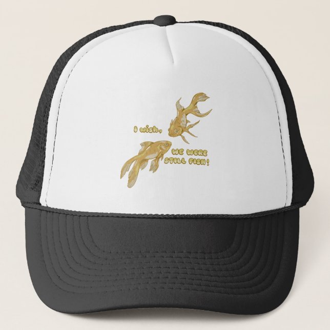 Casquette Évolution du poisson drôle de poisson rouge (Devant)