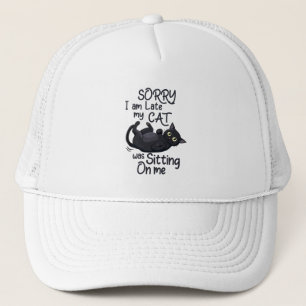 Casquette Excusez-moi de chat drôle - En retard à cause de m