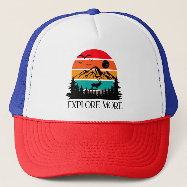 Casquette Explorez Plus Mountain Nature Adventure Outdoor (Devant)