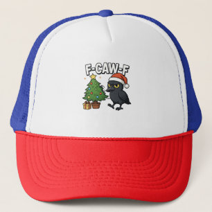 Casquette F-caw-f Noël Corbeau Corbeau Noël Mème d'arbre