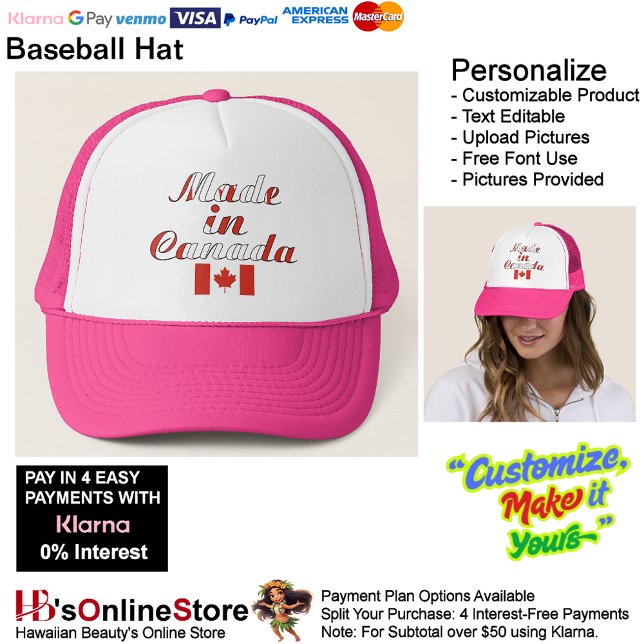 Casquette Fabriqué dans le chapeau de camion du Canada (Made in The Canada Trucker Baseball Hat.)