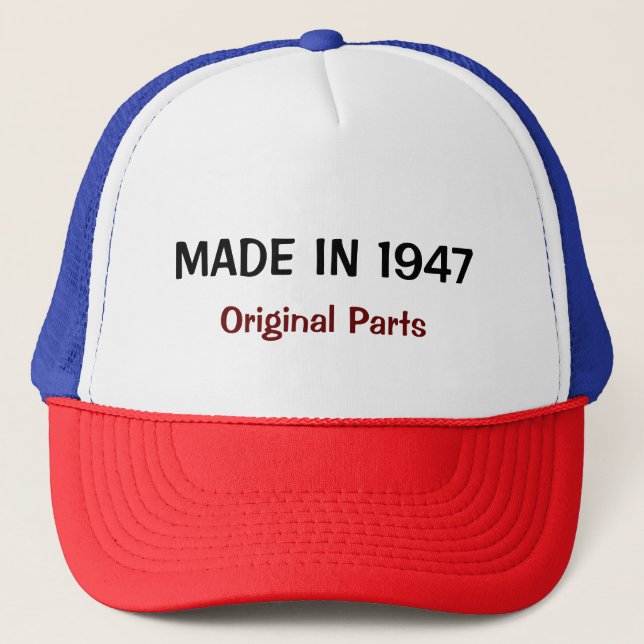 Casquette Fabriqué en 1947, conception de texte Pièces origi (Devant)