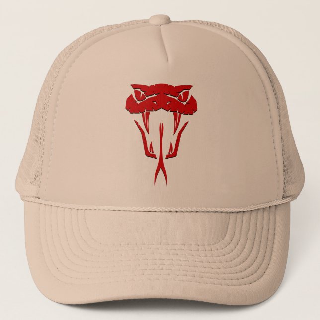 Casquette Face de serpent rouge de pomme (Devant)