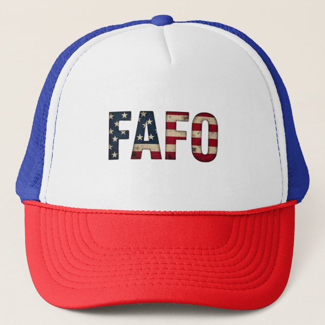 Casquette FAFO États-Unis en détresse Drapeau Déclaration po (Devant)