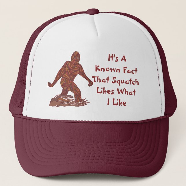 Casquette Faits Geeky de marche de Bigfoot Sasquatch Squatch (Devant)