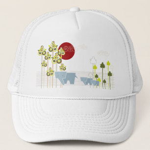 Casquette Famille D'Éléphants Whimsical Dans La Forêt Et Le 