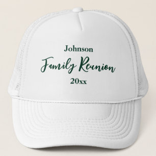 Casquette Famille Réunion Vert foncé Blanc Nom Année Modèle