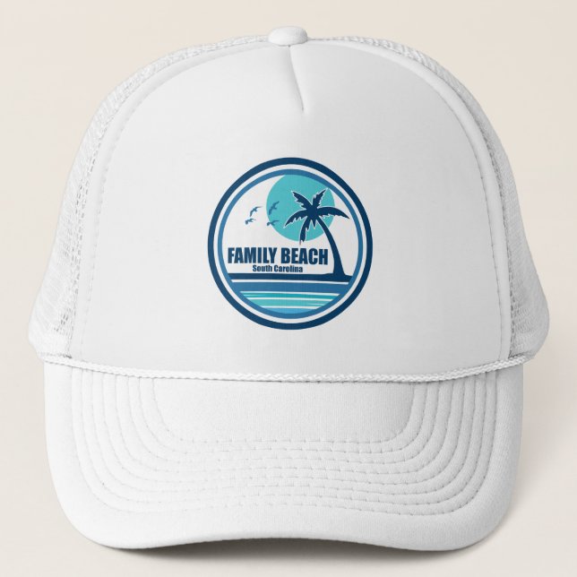Casquette Family Beach Caroline du Sud Palm Tree Birds (Devant)