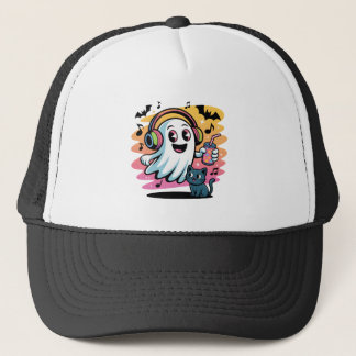 Casquette Fantôme de fête avec chat mignon dessin animé Hall