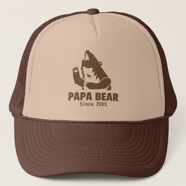 Casquette Far Brown Papa ours Année de la paternité papa Cas (Devant)