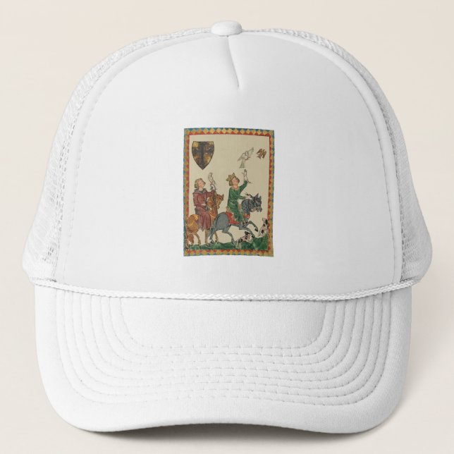 Casquette Fauconnerie, Codex Manesse du XIVe siècle (Devant)