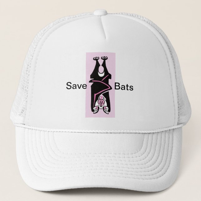 Casquette Faune - Save BATS - Animal activiste - Pink (Devant)