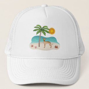 Casquette Fawn Italien Greyhound À Tropical Summer Beach