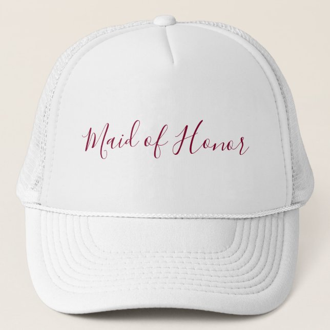 Casquette Femme d'honneur Burgundy Script (Devant)