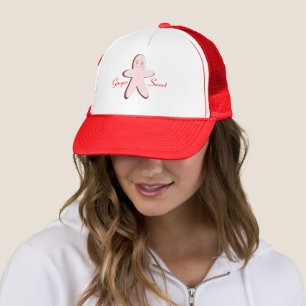 Casquette Femme en pain d'épice rose de Noël