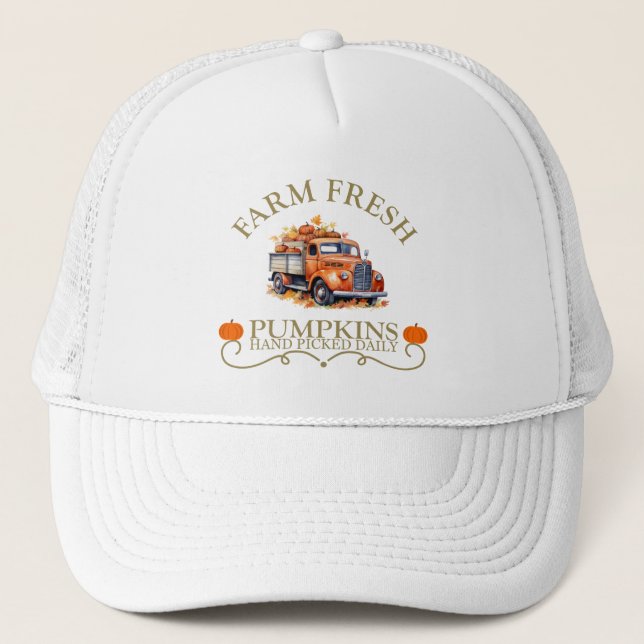 Casquette Ferme d'eau douce citrouilles feuilles automne aut (Devant)