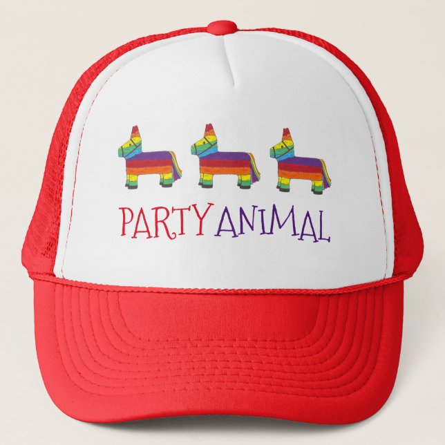 Casquette Fête ANIMAL Arc-en-ciel Piñata Anniversaire Fiesta (Devant)