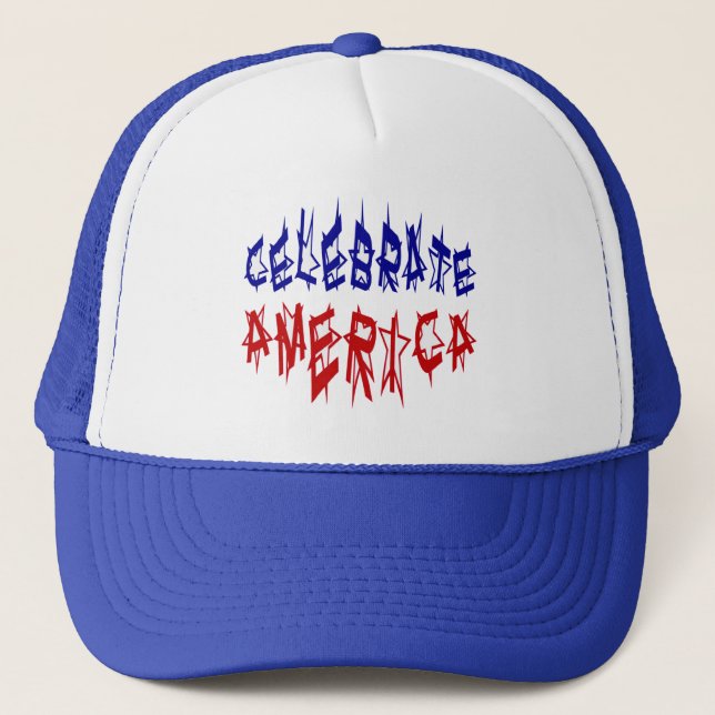 Casquette Fêter la police de drapeau de l'Amérique #2 (Devant)