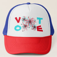 Feu d'artifice Patriotique Rouge Bleu VOTE Jour de
