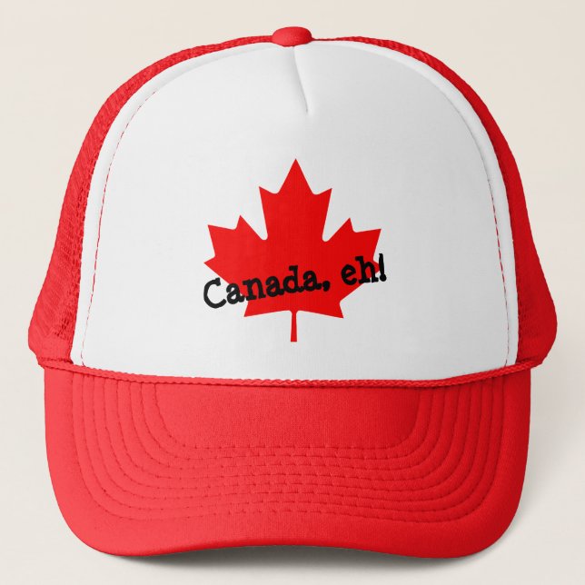 Casquette Feuille d'érable rouge vif Canada eh! (Devant)