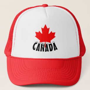 Casquette Feuille d'érable rouge vif Texte enneigé Canada