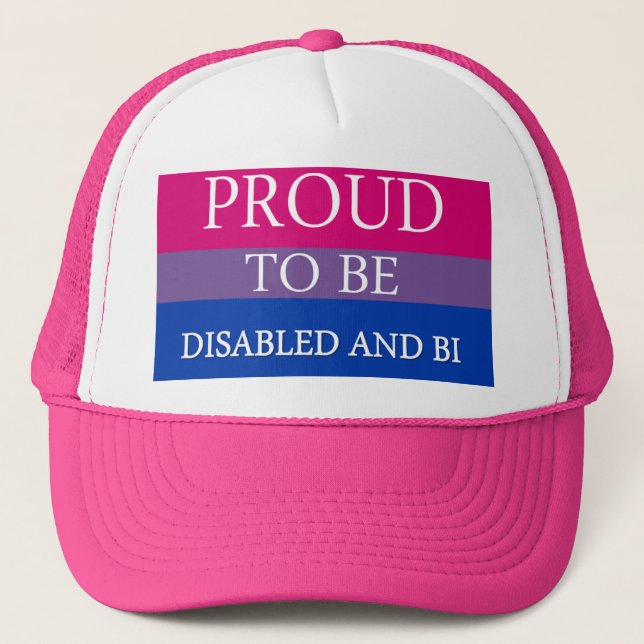 Casquette Fier d'être désactivé et Bi (Devant)