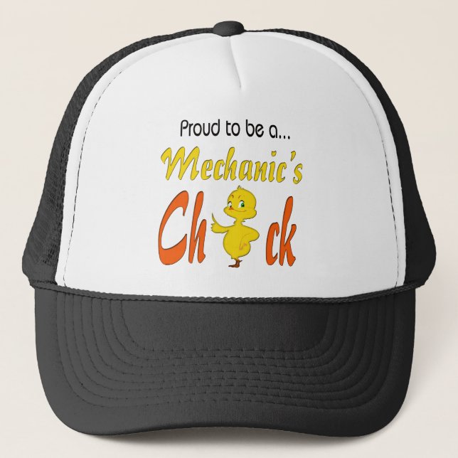 Casquette Fier d'être un mécanicien de poussins cadeaux de m (Devant)